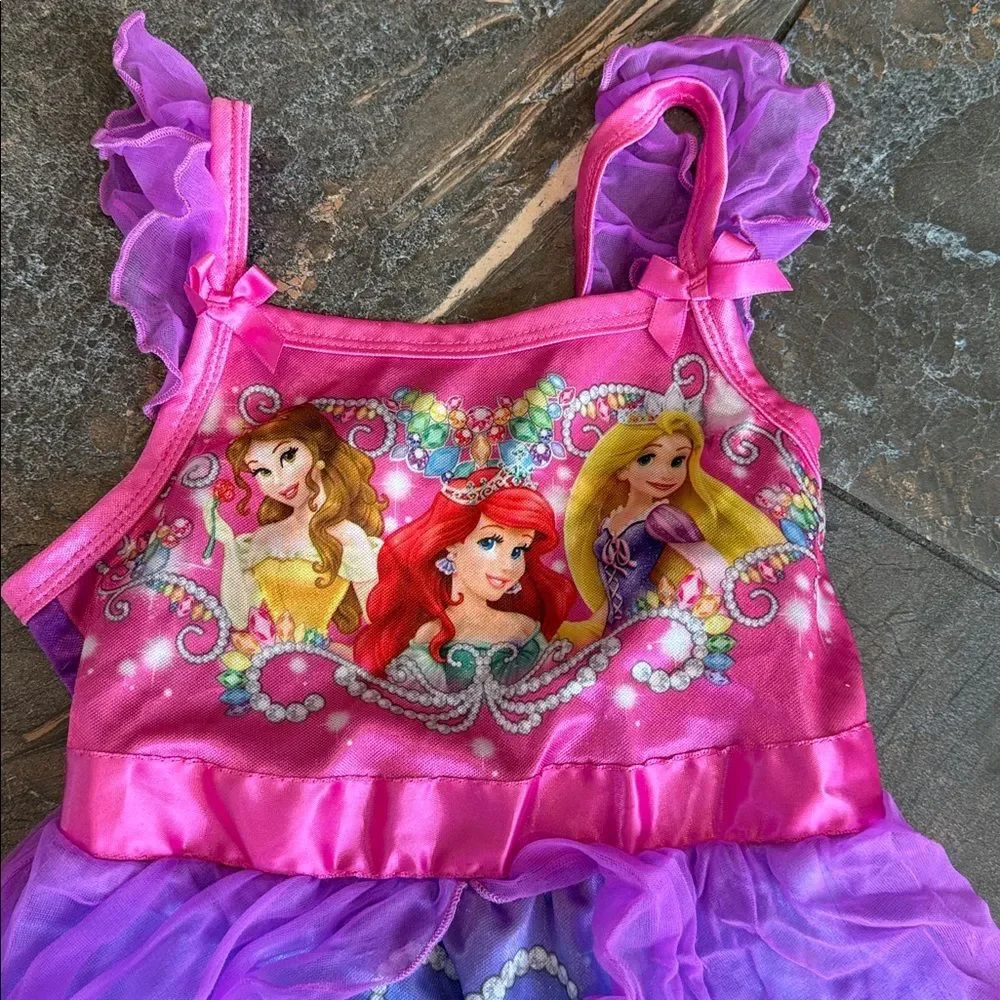 Disney Pink and Purple Girls nightgown Princess Graphics Size 3T